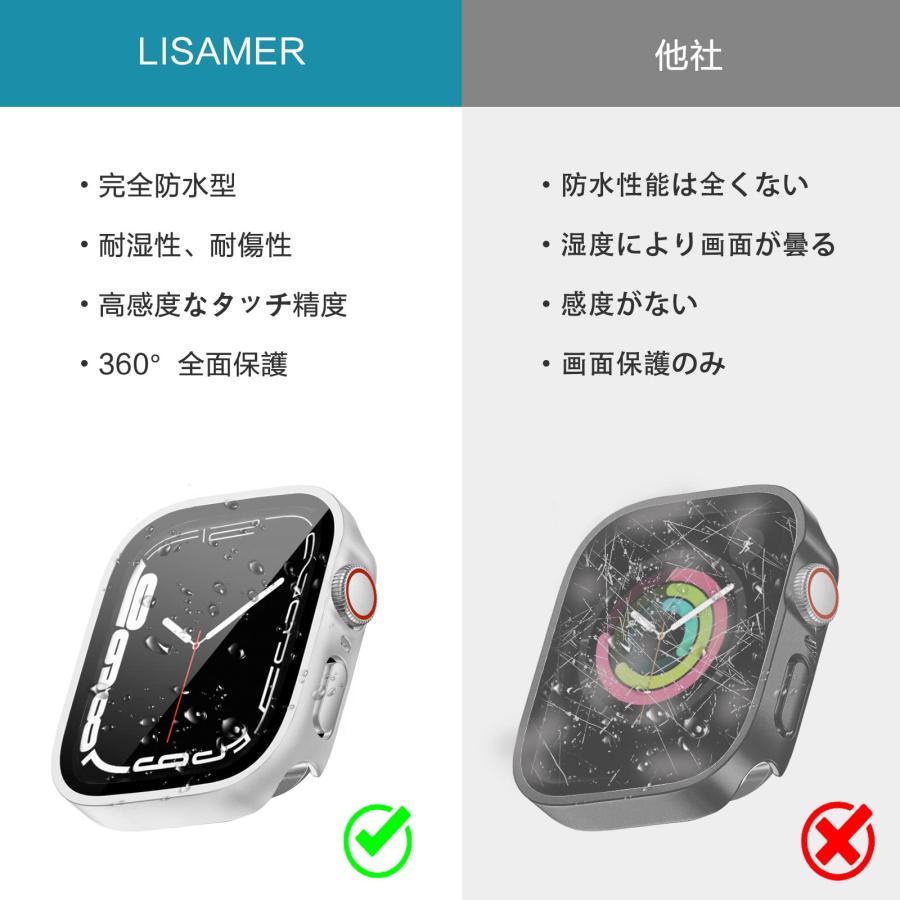 LISAMER 対応 Apple Watch ケース Series 9/8/SE/7/6/5/4 44mm アップルウォッチ用 ケース 防水 一体型｜for-plan｜05