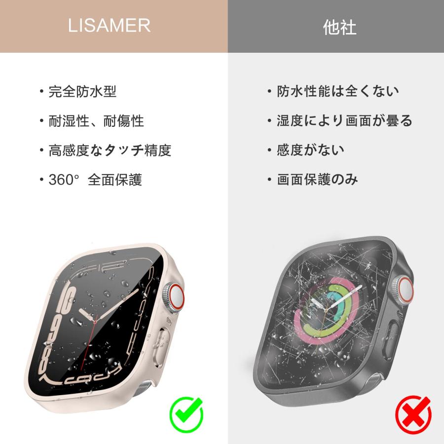 LISAMER 対応 Apple Watch ケース Series 9/8/SE/7/6/5/4 44mm アップルウォッチ用 ケース 防水 一体型｜for-plan｜05