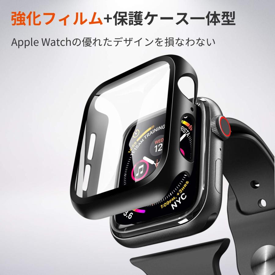 YOFITAR Apple Watch 用 ケース series6/SE/5/4 44mm アップルウォッチ保護カバー ガラスフィルム 一体型 PC｜for-plan｜02
