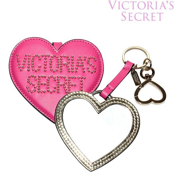 ヴィクトリアシークレット キーホルダー Victoria's Secret ビクトリアシークレット ミラー付き ピンク ハート｜for-pleasure