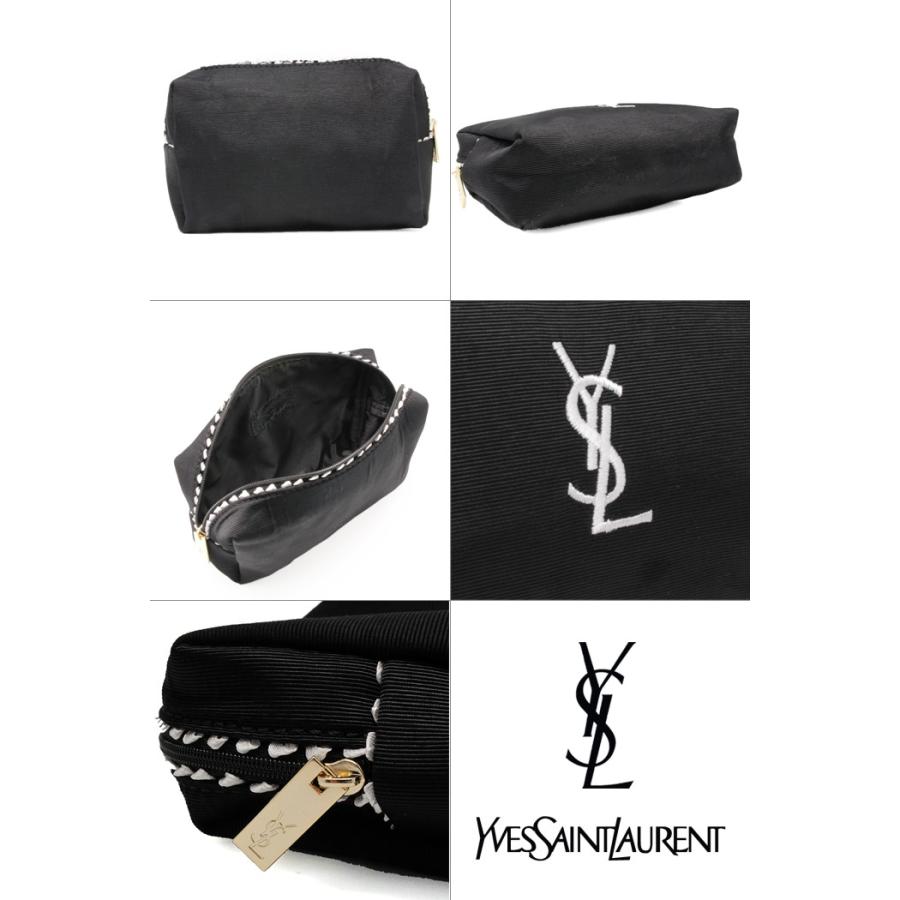 イヴサンローラン ポーチ YVES SAINT LAURENT コスメポーチ イブサンローラン 化粧ポーチ ブラック ホワイト ノベルティ 限定｜for-pleasure｜02