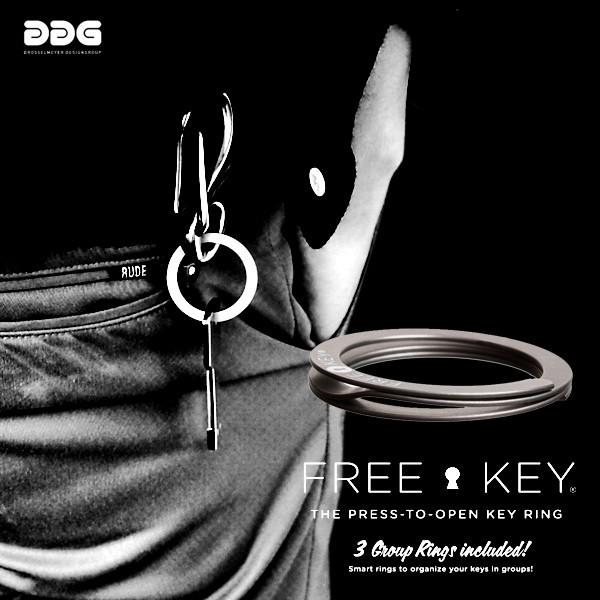 【ネコポス 200円】free key フリーキー キーリング キーホルダー DDG スウェーデン｜foranew