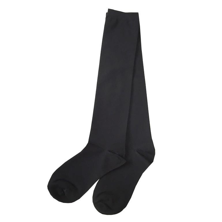 むくみスッキリ 段階着圧設計 ナイロン プレーン ハイソックス ひざ下丈 ブラック 黒 無地 |  | 04