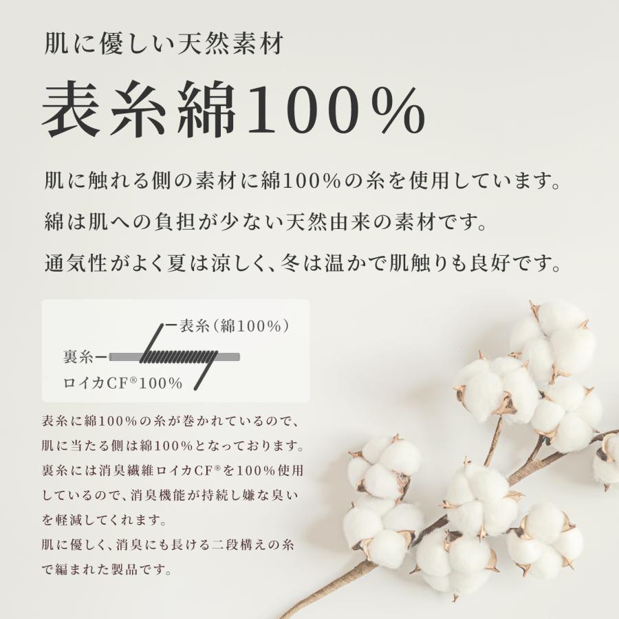 さわやか消臭 5本指 ハイソックス 綿混 表糸綿100％ 冷えとり かかと付き 黒 無地 レディース |  | 04