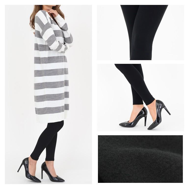 爆暖 240デニール あったか裏起毛レギンス マチ付き 厚手 温活 黒 |  | 05