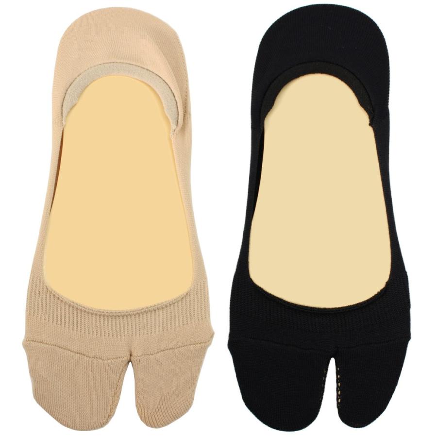 〈2足組〉脱げない 足袋型フットカバー 浅履き かかと裏滑り止め付き 足底サポート | 