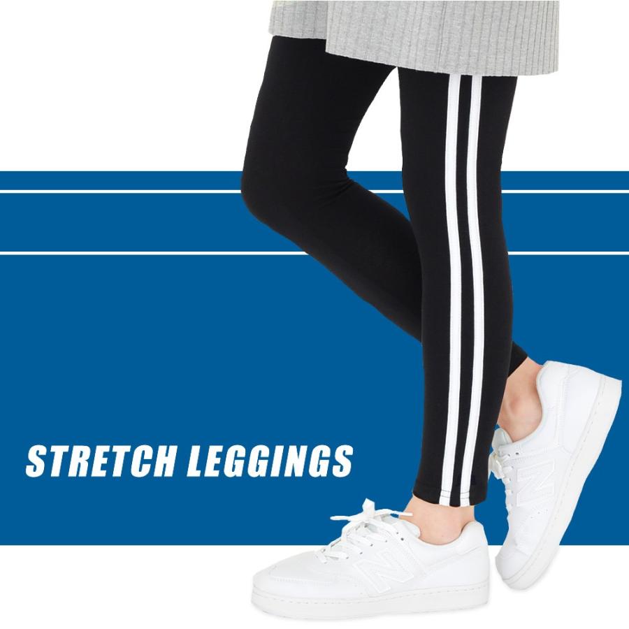 サイドライン レギンス スパッツ 2ライン 綿混 10分丈 股下70cm スポカジ |  | 01