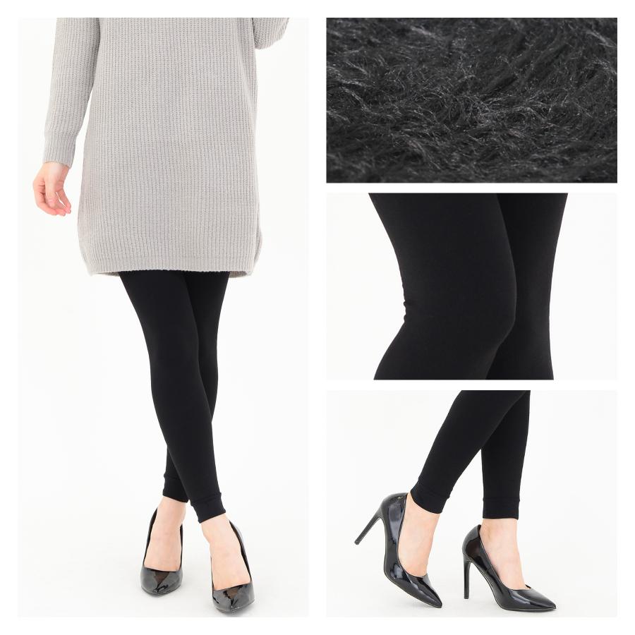 極暖 320デニール あったか裏毛布レギンス 裏シャギー レディース 厚手 温活 黒 |  | 04
