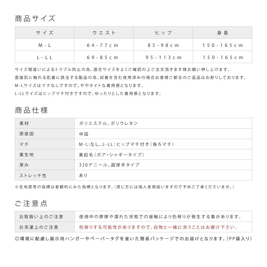 極暖 320デニール あったか裏毛布レギンス 裏シャギー レディース 厚手 温活 黒 |  | 05