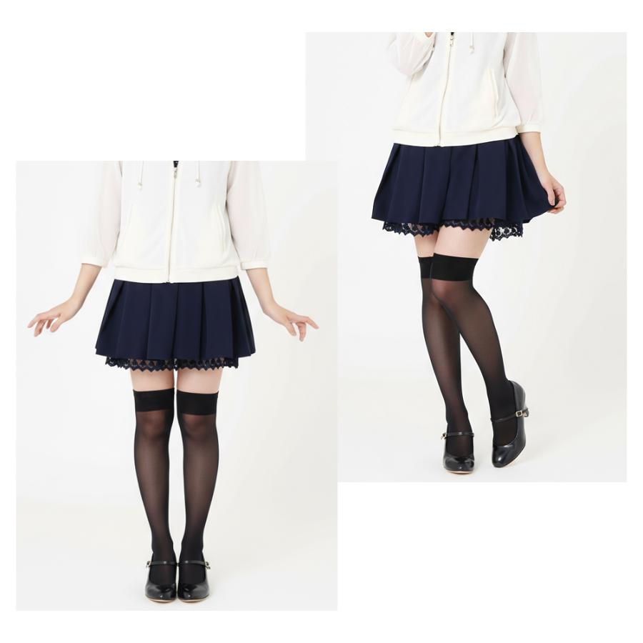 伝線しにくい シアー ニーハイソックス ガーターストッキング 20デニール 日本製 |  | 03