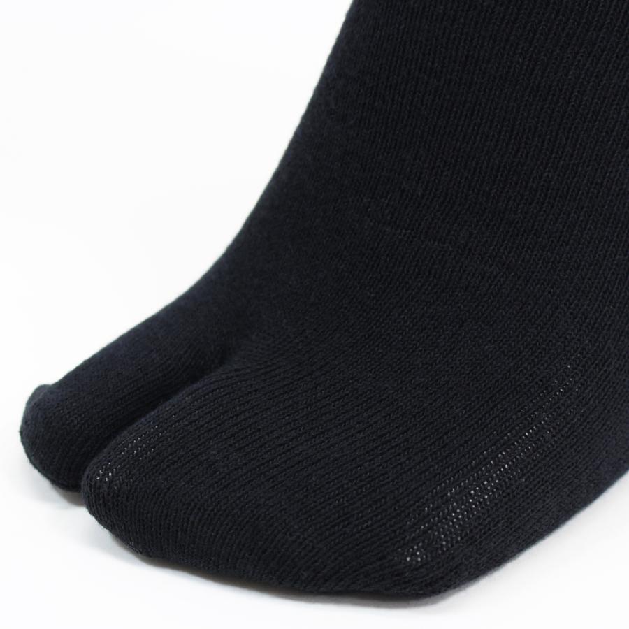さわやか消臭 足袋 ハイソックス 綿混 表糸綿100％ 冷えとり かかと付き 黒 無地 レディース |  | 03