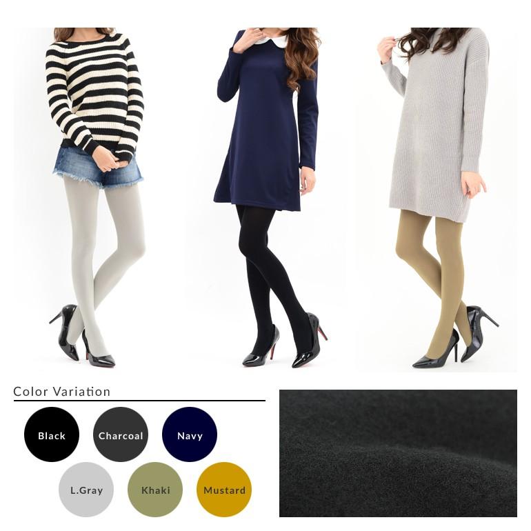 あったか裏起毛 160デニール カラータイツ ひしマチ付き 厚手 無地 |  | 03