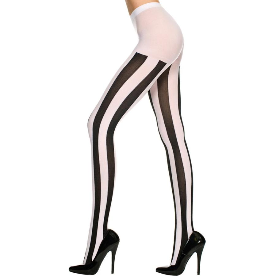 Music Legs 白黒 ワイドなストライプ柄 モノトーン デザインタイツ ハロウィン ゴスロリ | Music Legs | 02