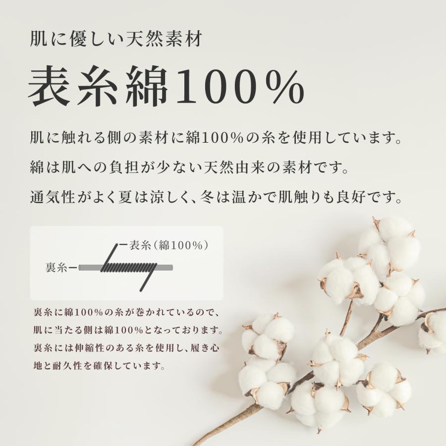 むくみスッキリ 段階着圧 綿混リブ ハイソックス 表糸綿100％ ふくらはぎ18hPa 足首24hPa |  | 04