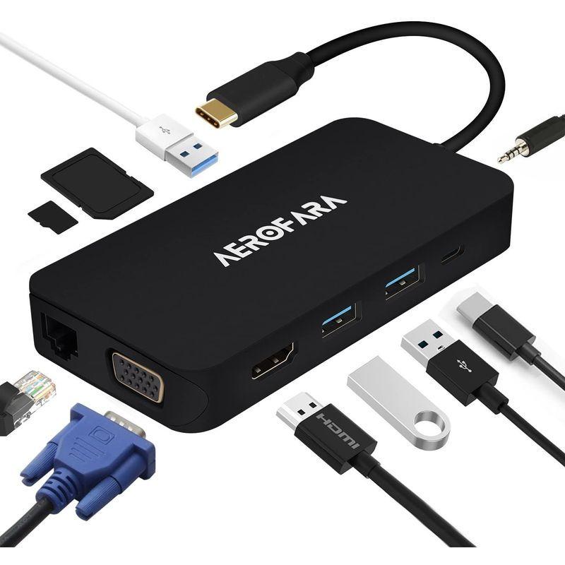 USB C ハブ usb 変換アダプター HDMIとVGA同時表示 type c hub USB C ハブ SD＆Micro SDカードリー USB ハブ usb 変換アダプター HDMIとVGA同時表示 type hub SD＆Micro SDカードリー Type