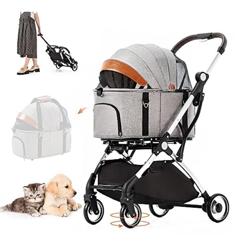 HRking.HANRAY 分離型 折りたたみ ペットカート 3wayモデル 対面式 4輪 犬用ベビーカー 前輪360°回転 後輪ブレーキ付 HANRAY 分離型 折りたたみ ペットカート 3wayモデル 対面式 4輪 犬用ベビーカー 後輪ブレーキ付 YWU1218390135(11996円)