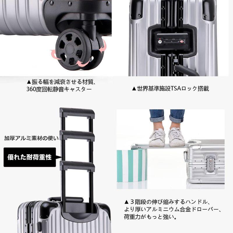 ボンイージ スーツケース アルミ・マグネシウム合金ボディ キャリーケース 機内持込 キャリーバッグ TSAロック付き 頑丈 軽量 静音 大容 スーツケース アルミ マグネシウム合金ボディ キャリーケース 機内持込 キャリーバッグ TSAロック付き 頑丈 軽量 静音 大容