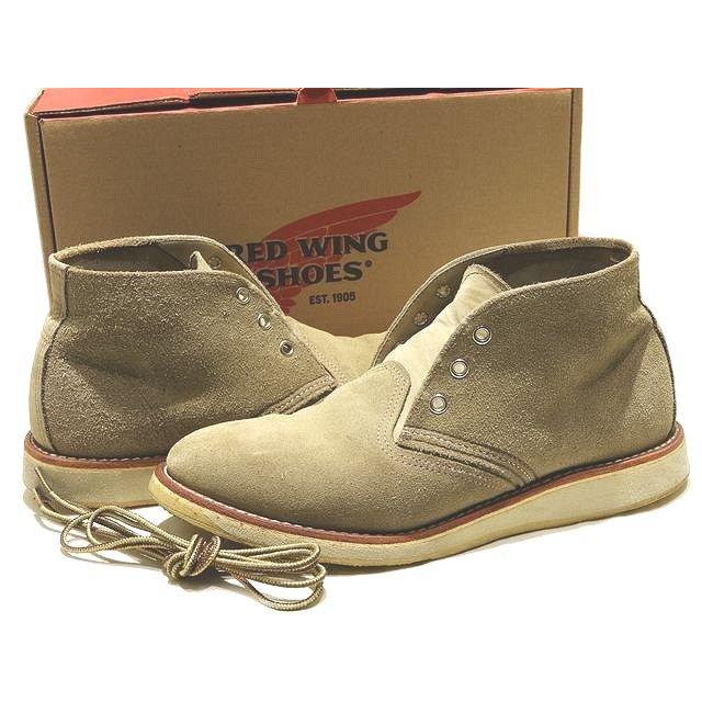 RED WING レッドウィング 3144 チャッカブーツ ベージュ 9D スエード レザー 3ホール レースアップ メンズ シューズ 靴 ...