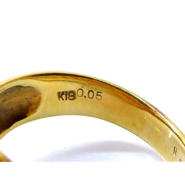 K18 YG イエローゴールド リング □ 12号 ルビー 1.4ct ダイヤ 0.05ct 