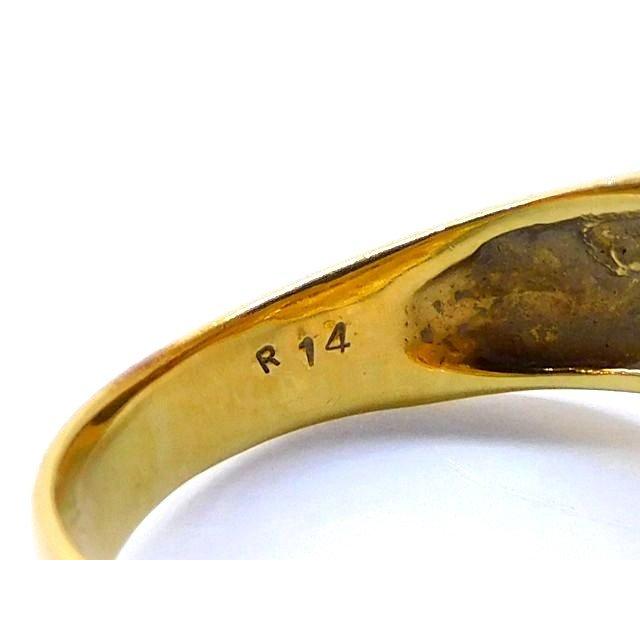 K18 YG イエローゴールド リング □ 12号 ルビー 1.4ct ダイヤ 0.05ct 