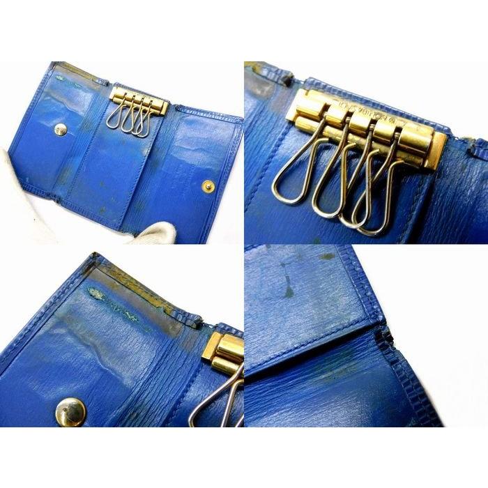 お値下げ　新品未使用　ルイヴィトン・エピ　4連キーケース　ネイビー LOUIS VUITTON ルイヴィトン エピ 4連キーケース 青 レザー