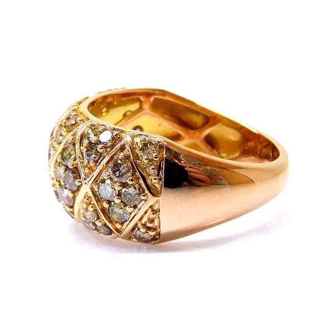 新品同様 GSTV K18 PG ピンクゴールド リング ☆ 10号 ブラウンダイヤ  