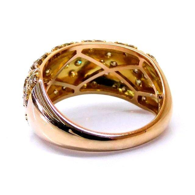 新品同様 GSTV K18 PG ピンクゴールド リング ☆ 10号 ブラウンダイヤ  