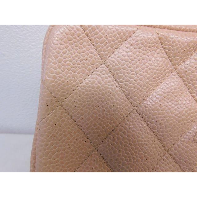 CHANEL シャネル □ A03727 キャビアスキン ライトピンク系 ゴールド  