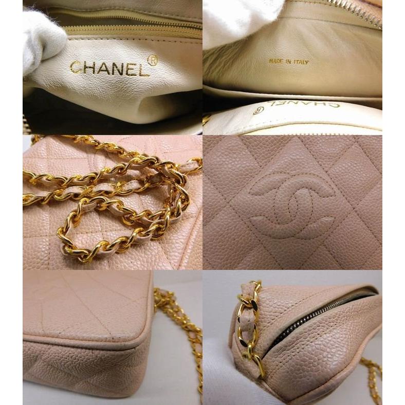 CHANEL シャネル □ A03727 キャビアスキン ライトピンク系 CHANEL シャネル □ A03727 キャビアスキン ライトピンク系