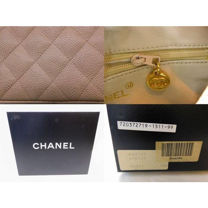 CHANEL シャネル □ A03727 キャビアスキン ライトピンク系 ゴールド  