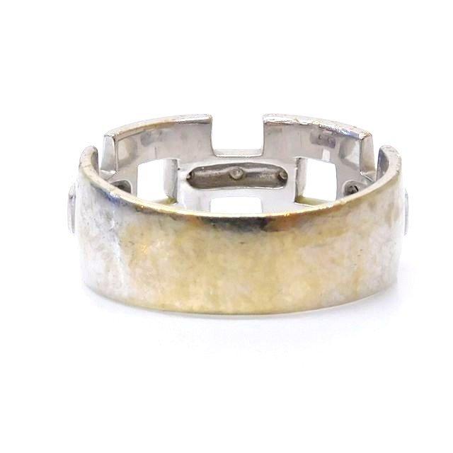 K18 WG ホワイトゴールド リング □ 12.5号 オニキス シェル ダイヤ  