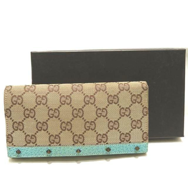 GUCCI まだ美品 グッチ 中ファスナー 長財布 120924 GGキャンバス 