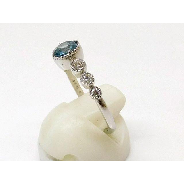 美品 天然ブルージルコン 0.83ct ダイヤ 0.20ct □ プラチナ Pt900 