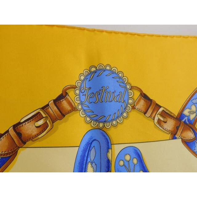 3 美品 エルメス □ カレ90 Festival フェスティバル スカーフ シルク