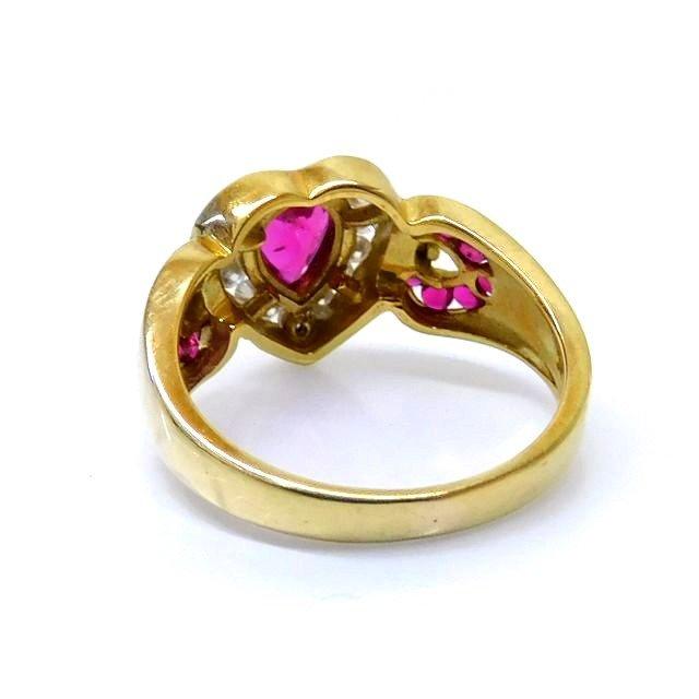 K18 ルビー ダイヤモンドリング 5.4g 約11.5号