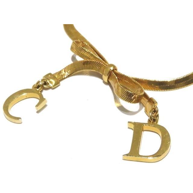 美品 Christian Dior ディオール リボンデザイン ネックレス
