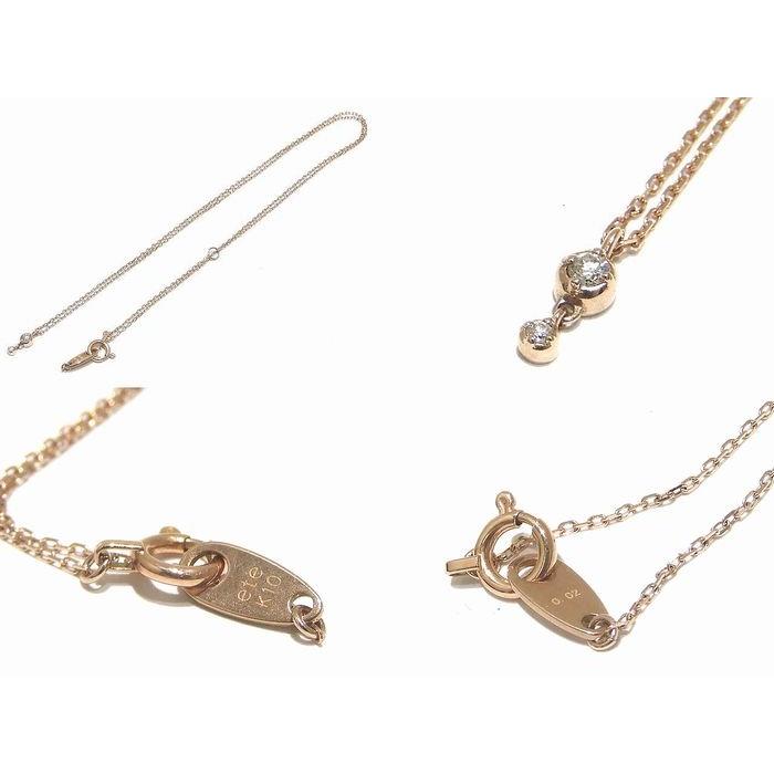 美品 ete エテ K10PG × ダイヤモンド 0.02ct ネックレス 美品 ete エテ K10PG × ダイヤモンド 0.02ct ネックレス
