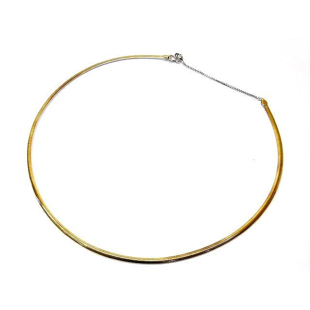 美品 K18 イエロー ホワイトゴールド オメガネックレス □ 15.2g  