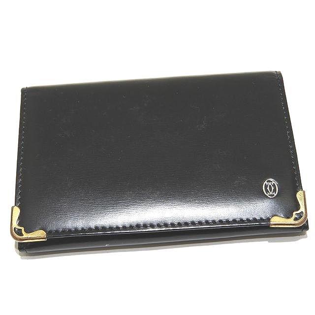 Cartier カルティエ パシャ 名刺入れ ブラック レザー ☆ クリア  