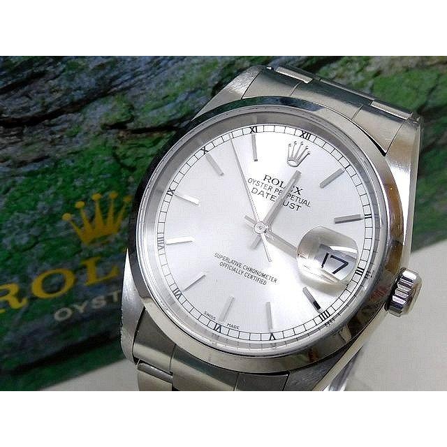 ROLEX 自動巻き時計 シルバー文字盤