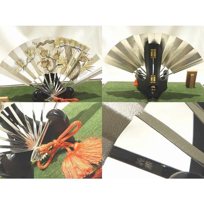 美品 武比古 作 純銀 飾り扇 松竹梅柄 ◇ シルバー製 扇 扇子 美品 武比古 作 純銀 飾り扇 松竹梅柄 ◇ シルバー製 扇 扇子