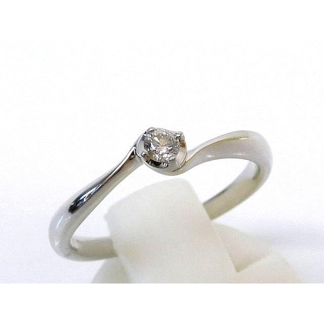 4℃ヨンドシーK18WGホワイトゴールドダイヤモンドリング約9号