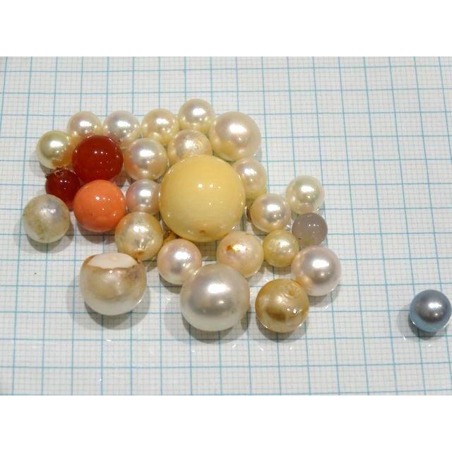12番 ルース 真珠 パール 珊瑚 サンゴ 色石 貫通穴なし まとめ売り  