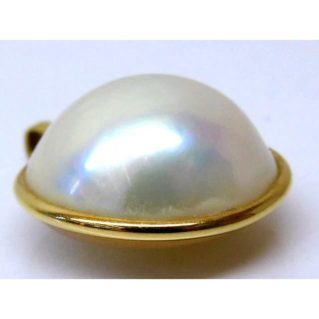 マベパール 15.8mm K18 YG イエローゴールド ペンダント □ 真珠 2.8g