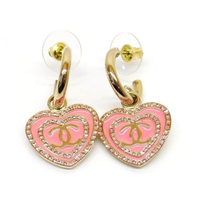 CHANEL 未使用品 シャネル ピアス □ B24S ココマーク ハート ピンク 
