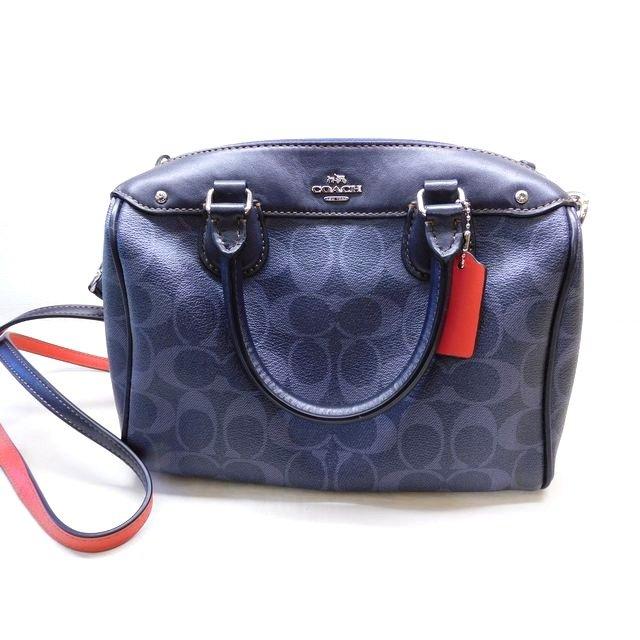 コーチ F57672 ミニボストンバッグ □ 2WAY ブルーネイビー系  