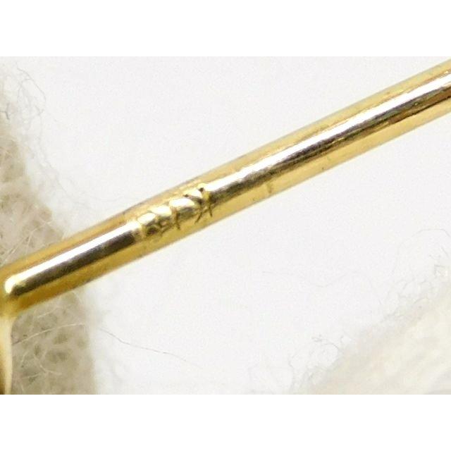 美品 ピンブローチ ネクタイピン タイタック ☆ 犬モチーフ K18 YG
