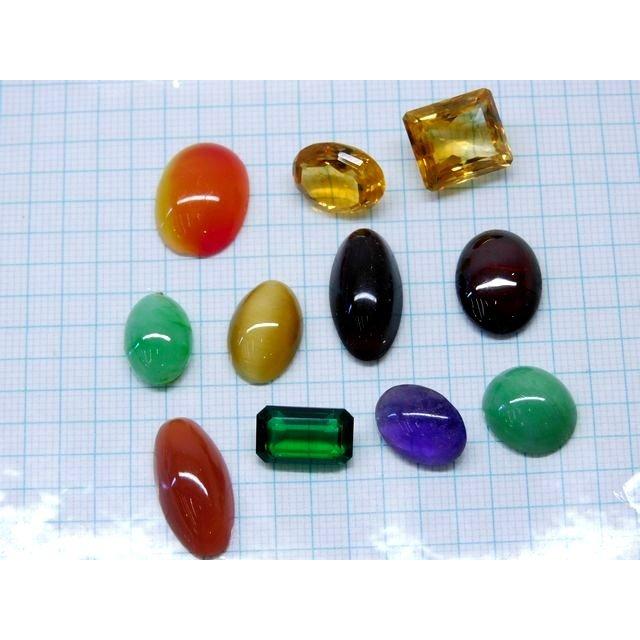 16番 大 色石 裸石 外し石 ルース まとめ売り □ 約65g カラー