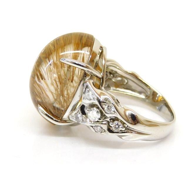 新品同様品 Pt900プラチナ リング ☆ 10号 ルチルクォーツ 15.98ct