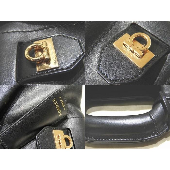 美品 Salvatore Ferragamo フェラガモ ブラック レザー 2WAY  
